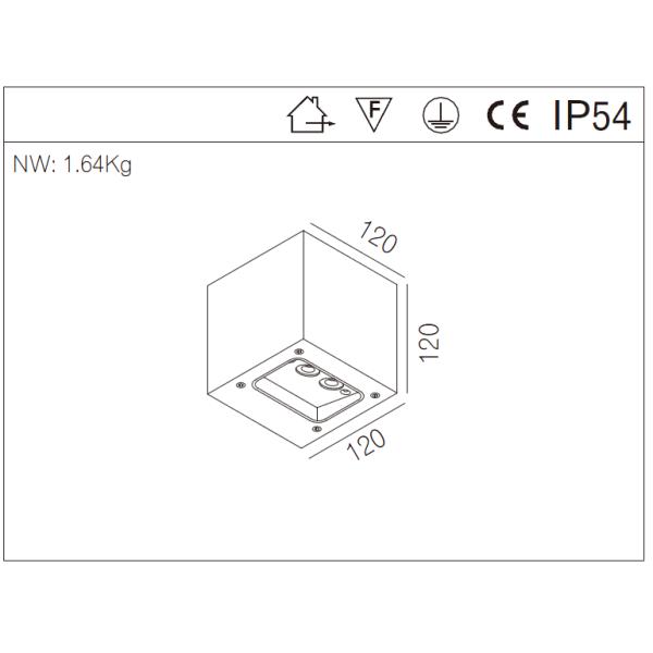 Down IP54 Classic Waterproof Wall Pack 3W LED Light 3000K pured aluminum body 3000K