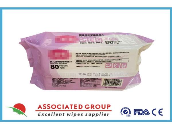 chiffons humides du xylitol 45gsm de bébé ultra doux d'extrait