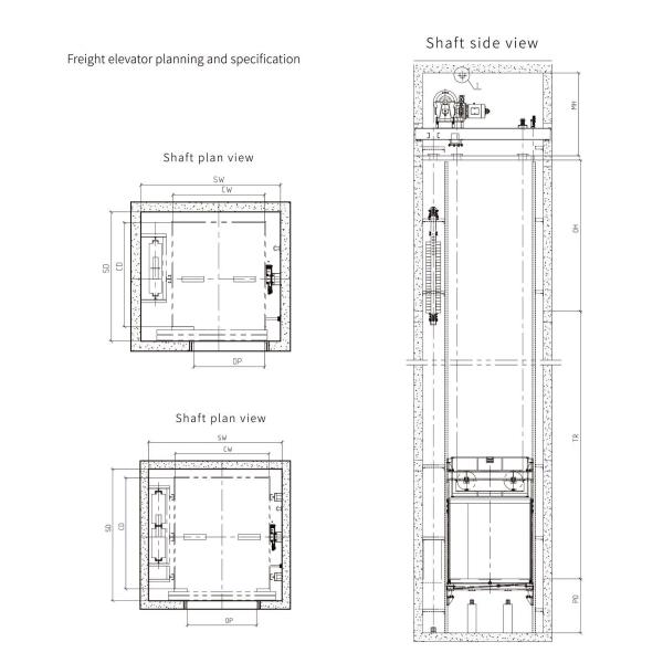 груза лифта 1000кг 2000кг 3000кг 5000кг грузовой подъемник высокоскоростного поднимаясь