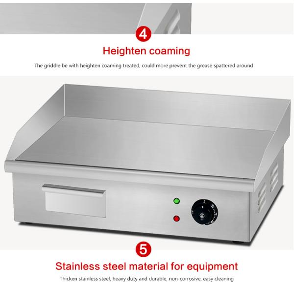 550x425x225mm Commercial Vertical Cast Iron Electric Griddle with Stainless Steel Body