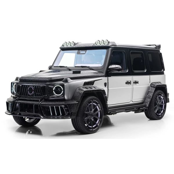 G63 AMG Car Fitment Mercedes Benz Forged Carbon Fiber Wide Body Kits Roof Panel Engine Bonnet 6 Lights Roof Spoiler