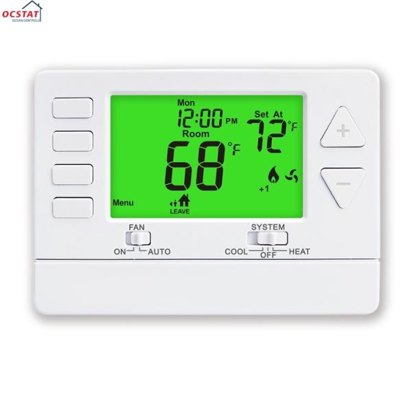Riseem NTC Digital Single Stage Thermostat 24V LCD Digital Weekly Programmable 1 Heat 1 Cool Air Conditioner Thermostat