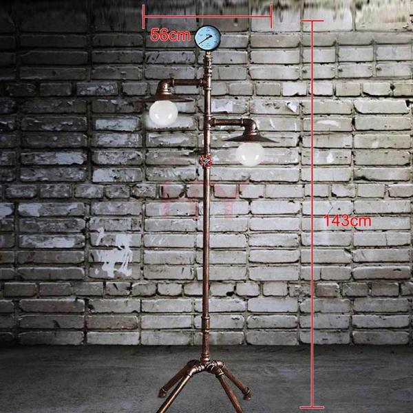 Vintage Fixture Water Pipe Floor Stand Lamp Edison Bulb standing lamp(WH-VFL-20)