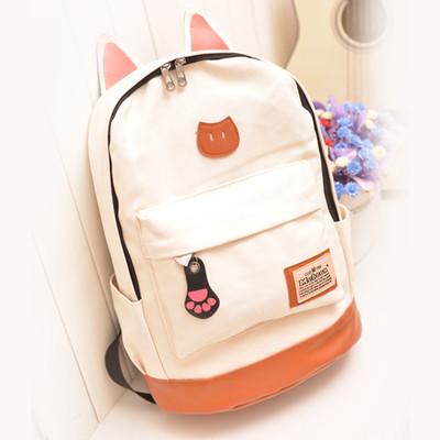 The new canvas backpack ear fashion bag for student