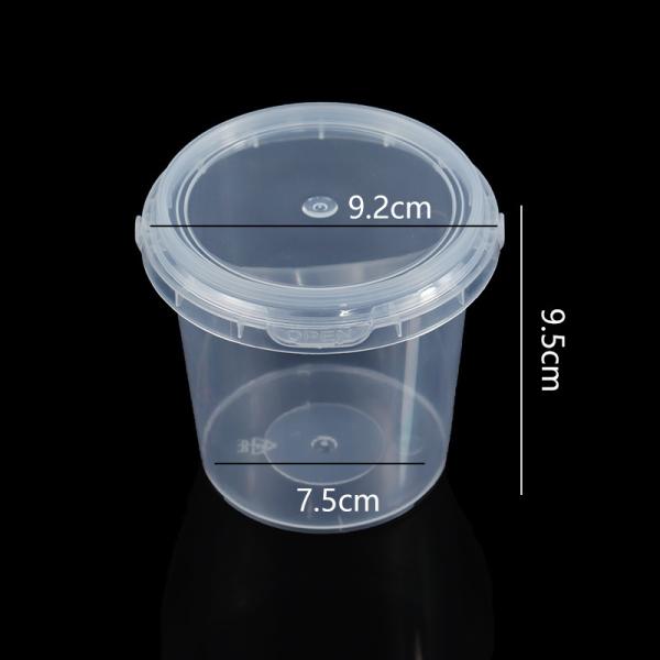 500ml 1L 2L 3L 4L 5L Factory Supply Handle Food Grade Packing Bucket Round White Clear Plastic Round Bucket With Lid