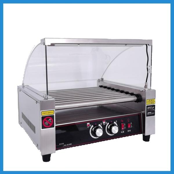 Electric Stainless Steel Snack Equipment Sausage Hot Dog 9 Roller Grill Machine