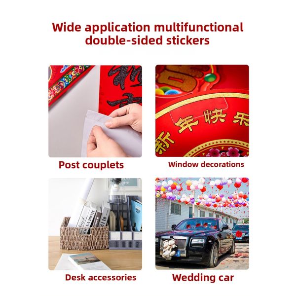 Hot Sale Wholesale Couplet Special Double-Sided Tape Transparent DIY Spring Festival Couplets Fu Character Adhesive Paper Film