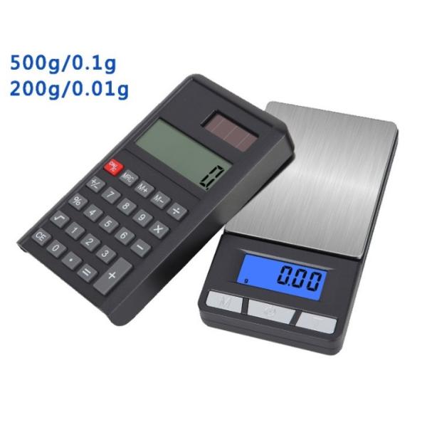 Balanza de peso electrónica para joyería, escala de gramos, 500g/0.1g, mini balanza digital de bolsillo con calculadora y bandeja, tamaño 5*76.2mm