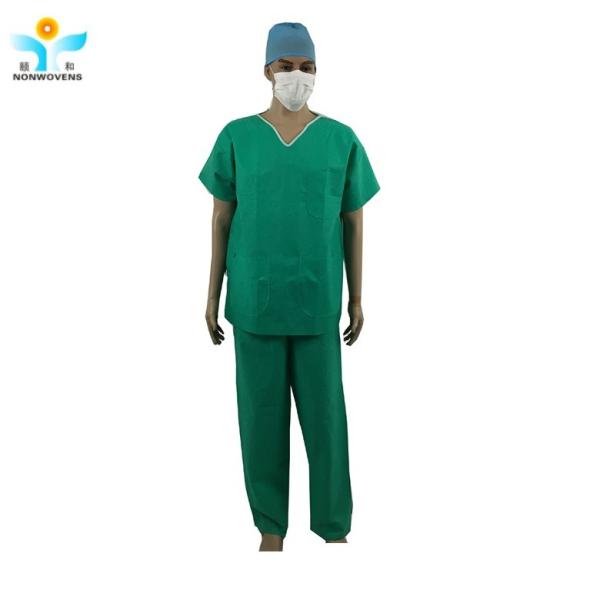 SMS Blue Knitted Cuff Sleeves Surgical Gown Reinforced Operational Room For Doctors