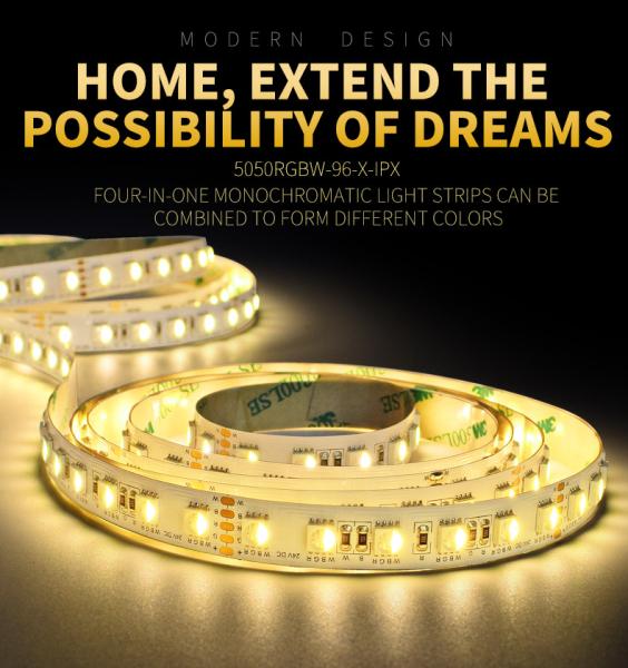 Flexible RGBWW 463nm 570lm 28W SMD 5050 LED Strip Light