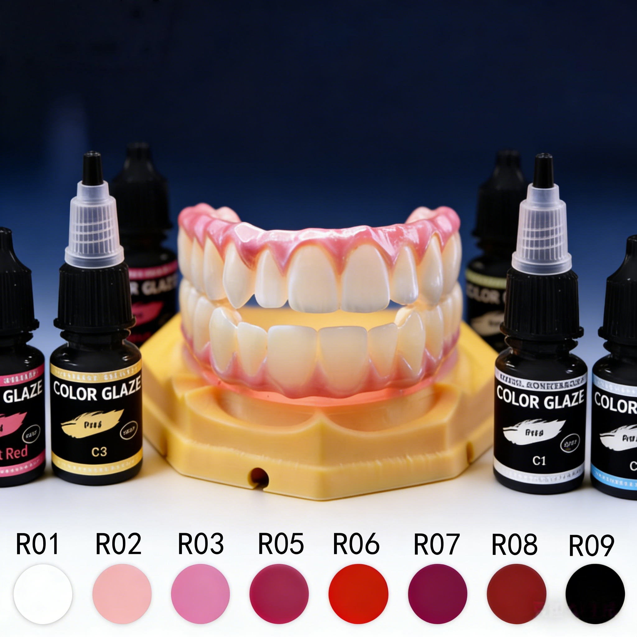 Base Color Blocking Gingiva Shade Guide Set Offering Excellent Mechanical Strength Designed for in Dental Prosthodontics