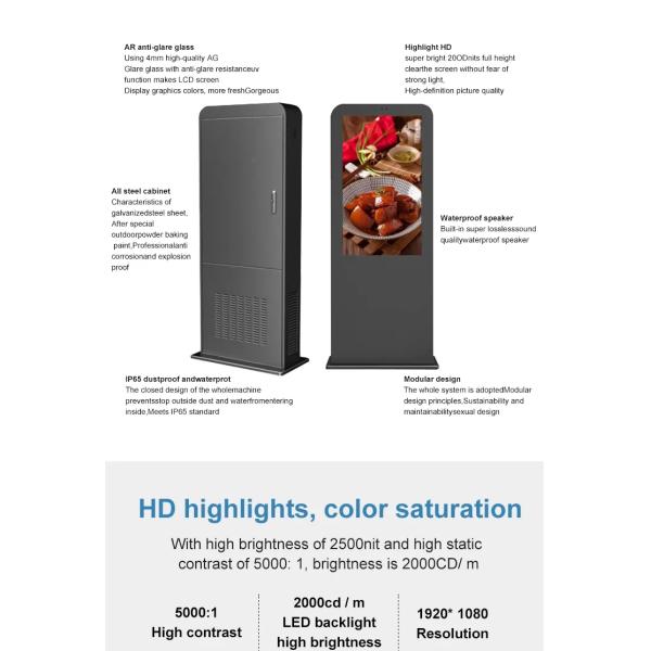 Пол 2500nits рекламы сразу продажи на открытом воздухе стоя на открытом воздухе Signage цифров