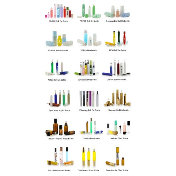 2oz 3oz White Roll On Deodorant Bottle With PP Plastic Cap And Roller Ball