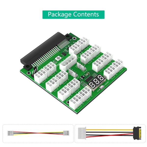 16 Ports 12V PCI-E 6Pin Server Power Supply Breakout Board for Daier 750W 1100W 1600W 2000W 2400W Synchronization Connector
