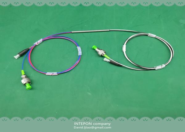 Fiber coupler, 1310nm &1550nm, 1x2 port, dual window, non-standard connector, 1m fiber length.