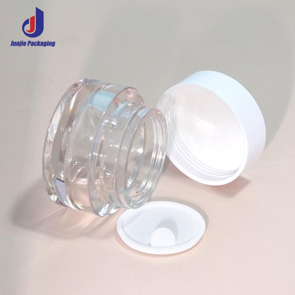 Transparent 50G Acrylic Double Wall Jar for Cosmetic Cream PETG Base Material