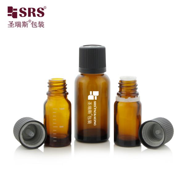 5ml 10ml 15ml 30ml 50ml 100ml 18/415 Empty Glass Bottles With Child Resist Cap Pattern Essential Oil Bottle Luxury