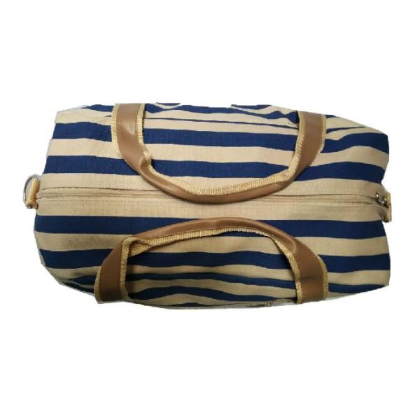 Large Capacity Washable Stripes Canvas Travel Duffle Bag