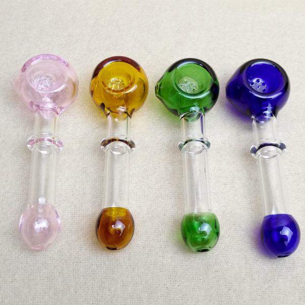 Heady Glass Water Bubbler Pipe 4.3 Inch Herbal Hand Pipe With Filters Screem