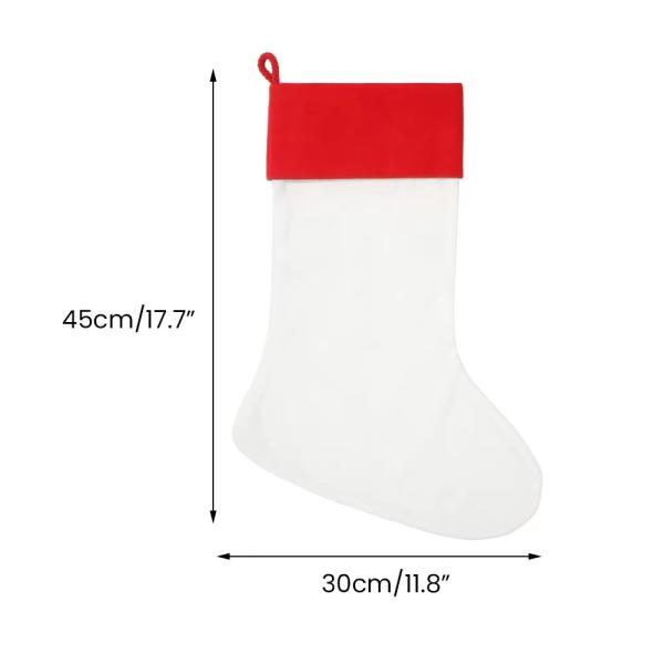 Sublimation Xmas Decorations Personalized Charpie Sublimation Blank Christmas Stockings With Red Cuff