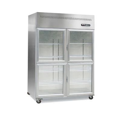1000L 2 Or 4 Glass Doors Upright Kitchen Display Freezer Fridge Stainless Steel Material