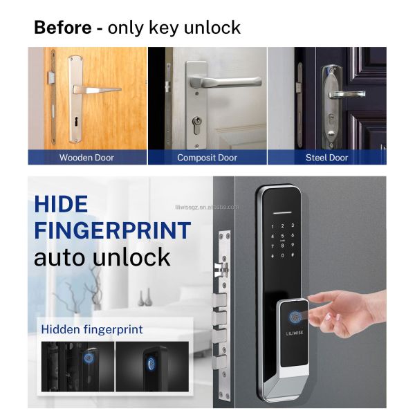 Liliwise New Design Fully-Automatic Lock Digital Electronic Fingerprint Lock Tuya APP TTlock Smart Door Lock