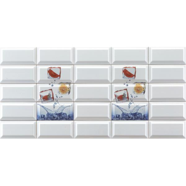 トマト レモン 氷ブロック パターン 現代の白い体 225x152mm 内壁 ダイニングルームと水族館のための地下鉄のタイル