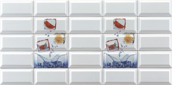 Modern White Body Tomato Lemon Subway Tiles 225x152mm