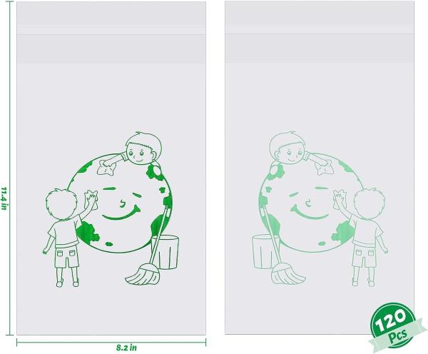 Biodegradable Disposable Car Trash Bags PLA Self Adhesive Portable Leak Proof Vomit Bags White Cartoon Trash Bags