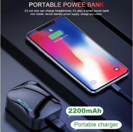  				Dual Ear Wireless Bluetooth Earphones 6D Stereo HiFi Wireless Earbus IP7 Wireless Gaming Headset (with Microphone 2200mAh) 	        
