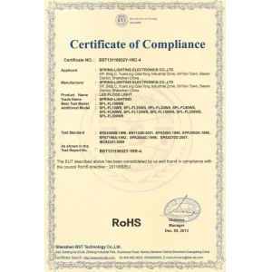 Spring-lighting Electronics Co.,Ltd Certifications