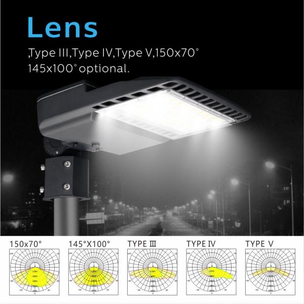 PC Lens LED Shoe Box Lamp 100W High Power Alluminium Housing 5 Years Warranty