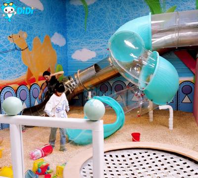 Colorful Indoor Trampoline Adventure Park Customize With Slide And Foam Pit