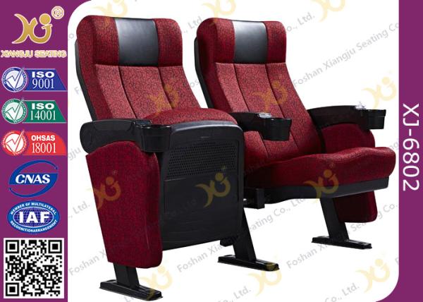 ISO Certification Padding Armrest Theatre Seating Chairs Flame Retardant Fabric