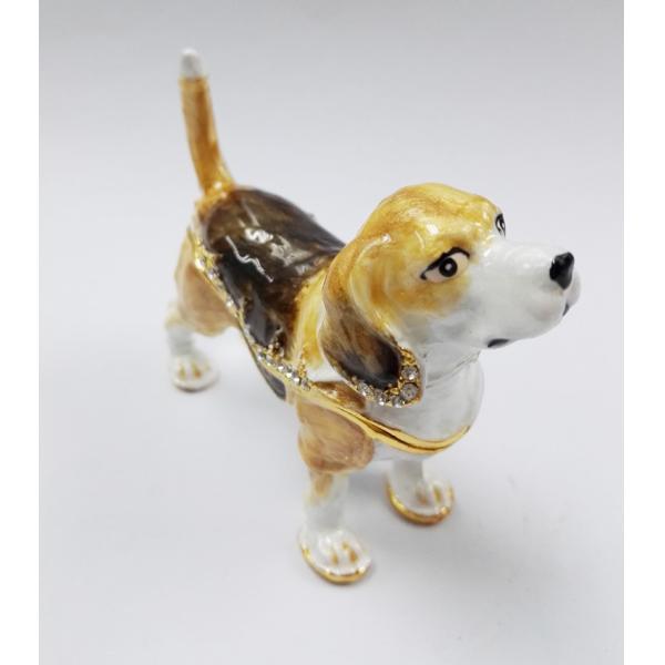 Handmade dog shape animal print jewelry box for Jewelry dog trinket boxes