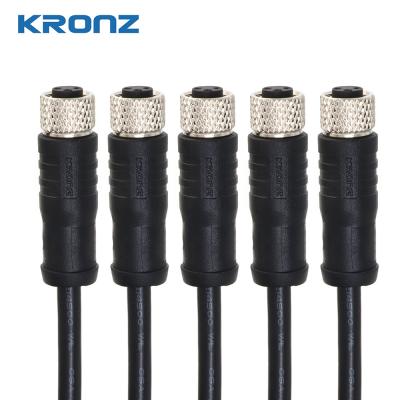 Pre Assembled Female M8 IP67 Waterproof Connector 60V Sensor Connector