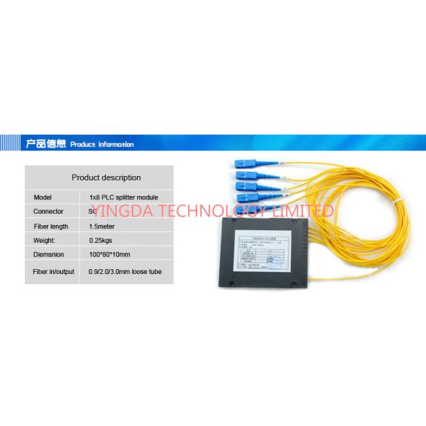 Splitter стекловолокна коробки Platic ABS, плоскостной модуль FC 1.5M Splitter цепи Lightwave