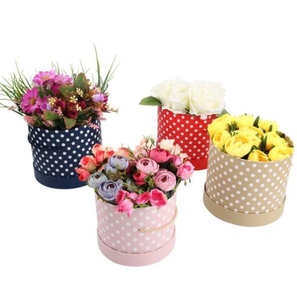 Flower Recyclable Paper Cylinder Gift Boxes Packaging 1.0 - 3.0mm Paper Thickness