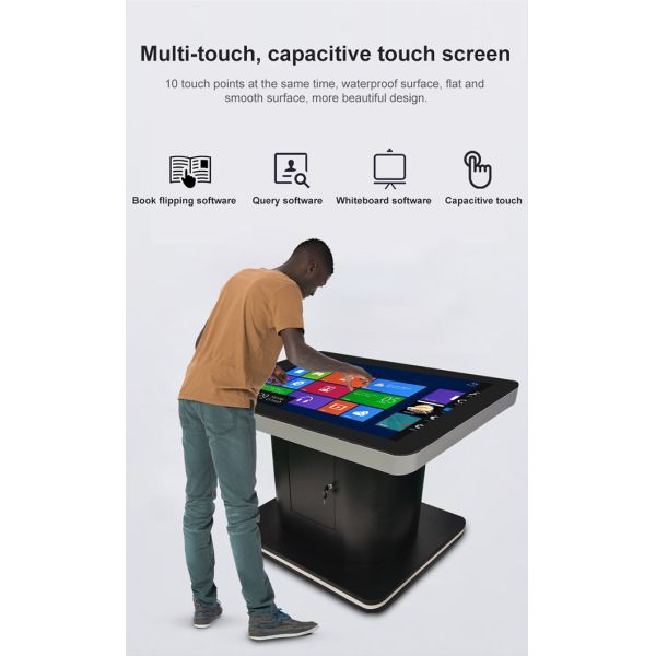 43 Inch Mobile Interactive Video Screen LCD Touch Screen Monitor Smart Coffee Table Touch Screen