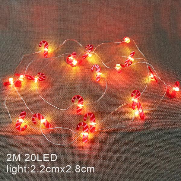 Santa Claus Scepter Snowflakes Elk Socks LED String Lights for Fairy Christmas Decoration