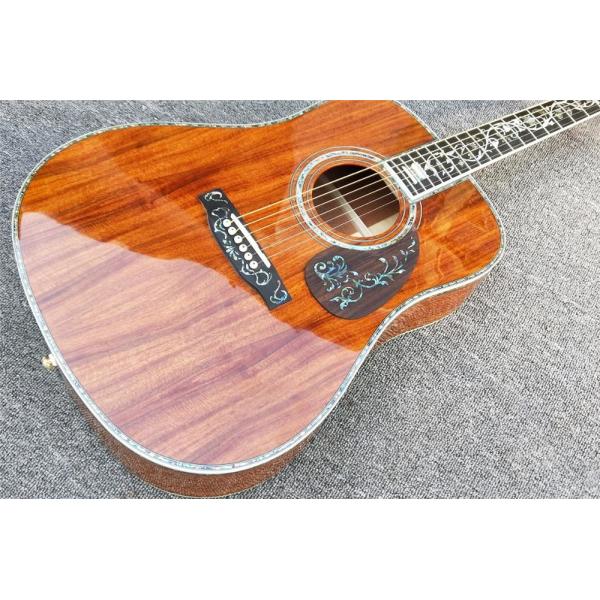 KOA wood classic acoustic guitar,Life tree Ebony Fingerboard,Abalone inlays and binding,China 41 inchs acoustic