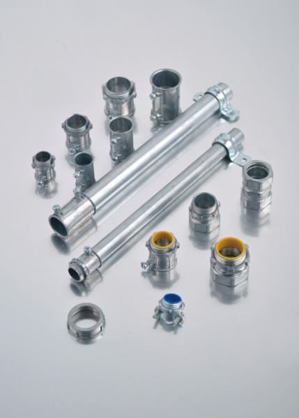 Aluminum Electrical Conduit Fittings , EMT Pipe Connectors Polished Finish