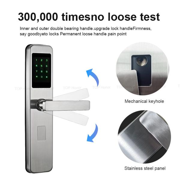 Smart Hotel Locks Grey / Black Hotel Smart Door Lock 2pcs Cards DC 6V Power Supply
