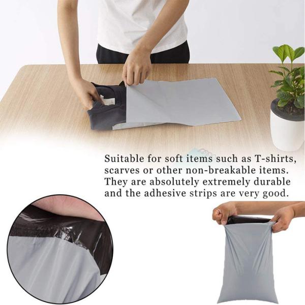 20'' X 24'' Grey T Shirt Poly Bags , 53mic Courier Mailing Bags