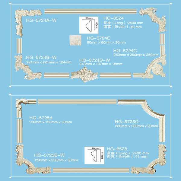 2025 Popular Skirting Polyurethane Ceiling Cornice Mold Decorative PU Crown Moulding