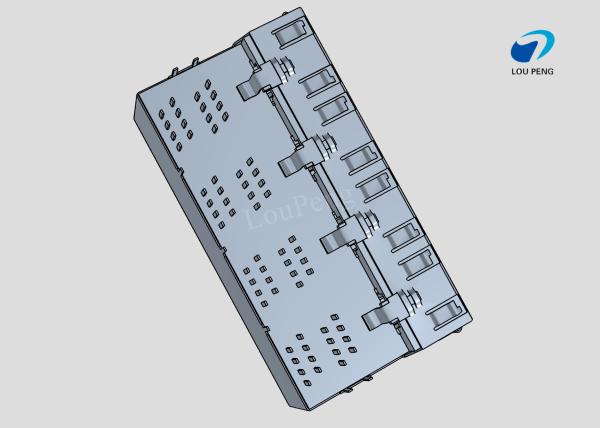 RJ45 Connectors, RJ45, Multiple Ports, Port Matrix Configuration 2 x 4, RJ Type Jacks & Plugs