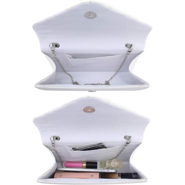 DASEIN WOMEN'S EVENING BAG PLEATED ENVELOPE CLUTCH HANDBAG WEDDING PARTY BRIDAL PURSE