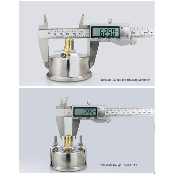 62.5mm NPT1/4 Spring Tube Manometer with 16bar Nominal Diameter and NPT1/4 Connection