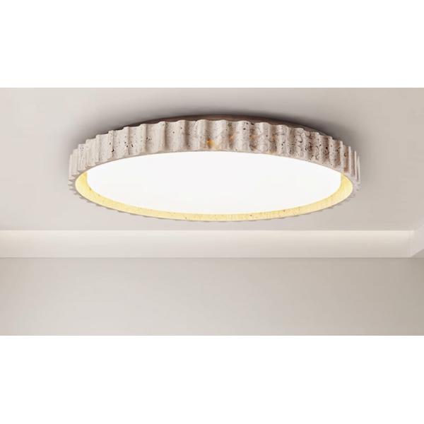 French round bedroom ceiling lamp yellow cave stone wabi-sabi style living room dining room lamp middle-aged designer study