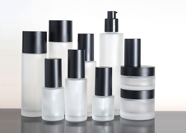 Frosted Lotion Pump 500ml Cosmetic Glass Jar Label Printing